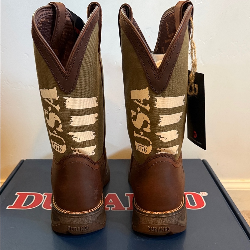 Lil' Rebel™ by Durango® Big Kids' Army Western Boot | Size 5.5 - Picture 4 of 12